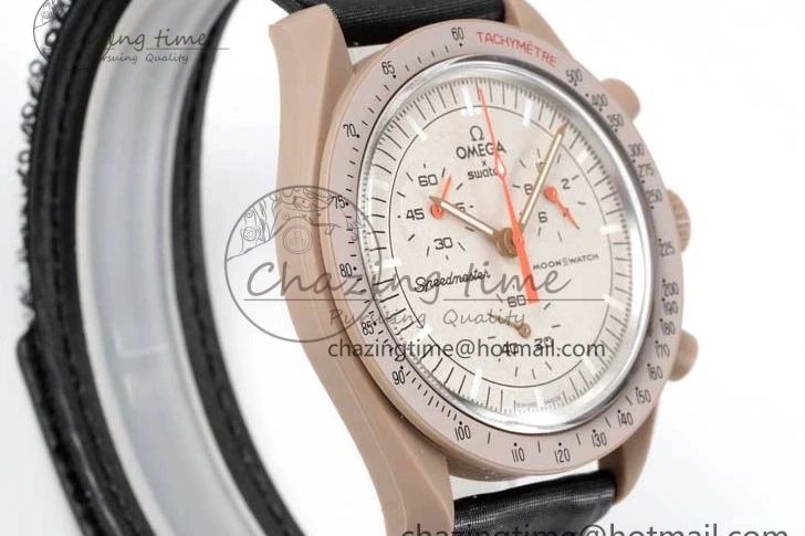 0308 Speedmaster Misson To Jupiter 1:1 Best Edition Brown Dial On Nylon Strap Quartz Breathable 7857